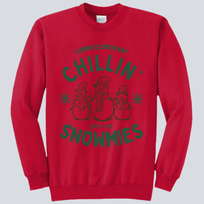 Adult Crewneck - Winter  - Chillin With The Snowmies Green Thumbnail