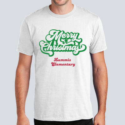 Adult T-Shirt - Winter - Merry Christmas Red and Green  Thumbnail