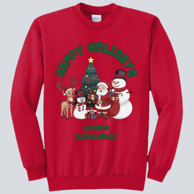 Adult Crewneck - Winter - Happy Holidays Green Thumbnail